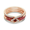 NEW LeVian® Ring Pink Sapphire Vanilla Diamonds® 14K Strawberry Gold®