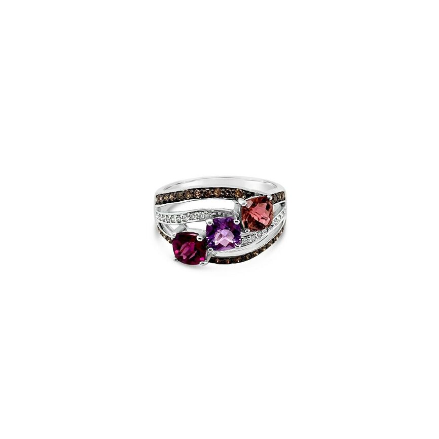 2 cts Red Rhodolite Garnet and Diamond Ring in 14K White Gold by Le Vian - BirthStone.com