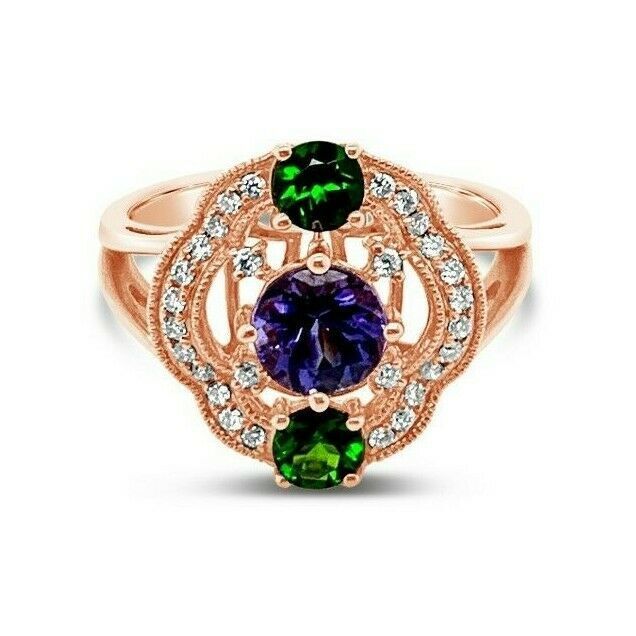 1 3/8 cts Blue Tanzanite and Diamond Ring in 14K Rose Gold by Le Vian - BirthStone.com