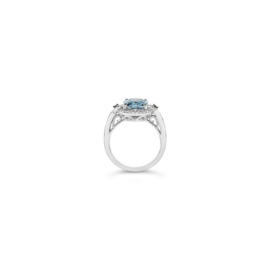 2 5/8 cts Blue Aquamarine and Diamond Ring in 14K White Gold by Le Vian - BirthStone.com