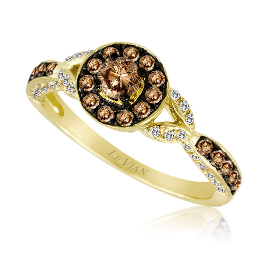 2/3 cts Chocolate Diamond Ring in 14K Yellow Gold by Le Vian - BirthStone.com