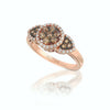 LeVian 14K Rose Gold Round Chocolate Brown Diamond Beautiful Cluster Halo Ring