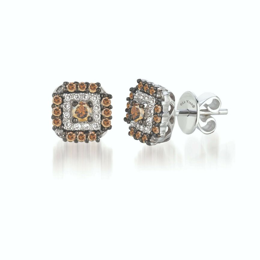 5/8 cts Chocolate Diamond Earrings in 14K White Gold by Le Vian - BirthStone.com