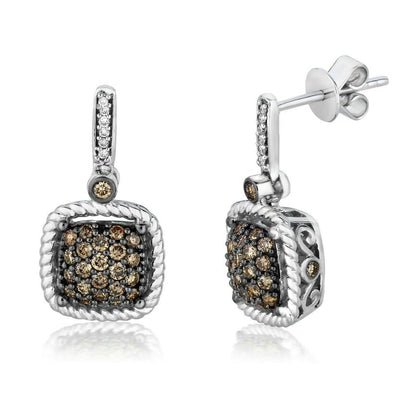 1/2 cts White Diamond Earrings in 14K White Gold by Le Vian - BirthStone.com