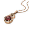 LeVian 14K Rose Gold Rhodolite Garnet Round Brown Diamonds Halo Pendant Necklace