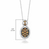 LeVian 14K White Gold Round Chocolate Brown Diamond Cluster Pendant Necklace