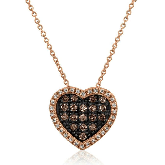 3/8 cts Chocolate Diamond Necklace in 14K Rose Gold by Le Vian - BirthStone.com