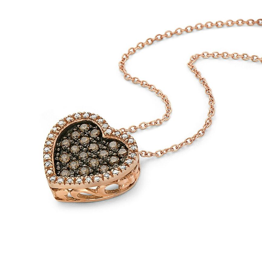 3/8 cts Chocolate Diamond Necklace in 14K Rose Gold by Le Vian - BirthStone.com