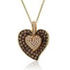 LeVian 14K Two-Tone Gold Chocolate Brown Diamond Love Heart Pendant Necklace