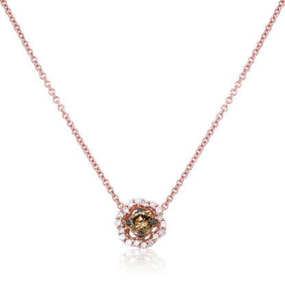 1/4 cts Chocolate Diamond Necklace in 14K Rose Gold by Le Vian - BirthStone.com