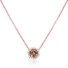 LeVian 14K Rose Gold Round Chocolate Brown Diamonds Classy Halo Pendant Necklace