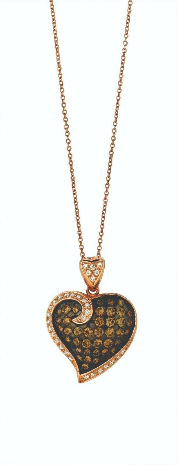 1 1/3 cts Chocolate Diamond Necklace in 14K Rose Gold by Le Vian - BirthStone.com