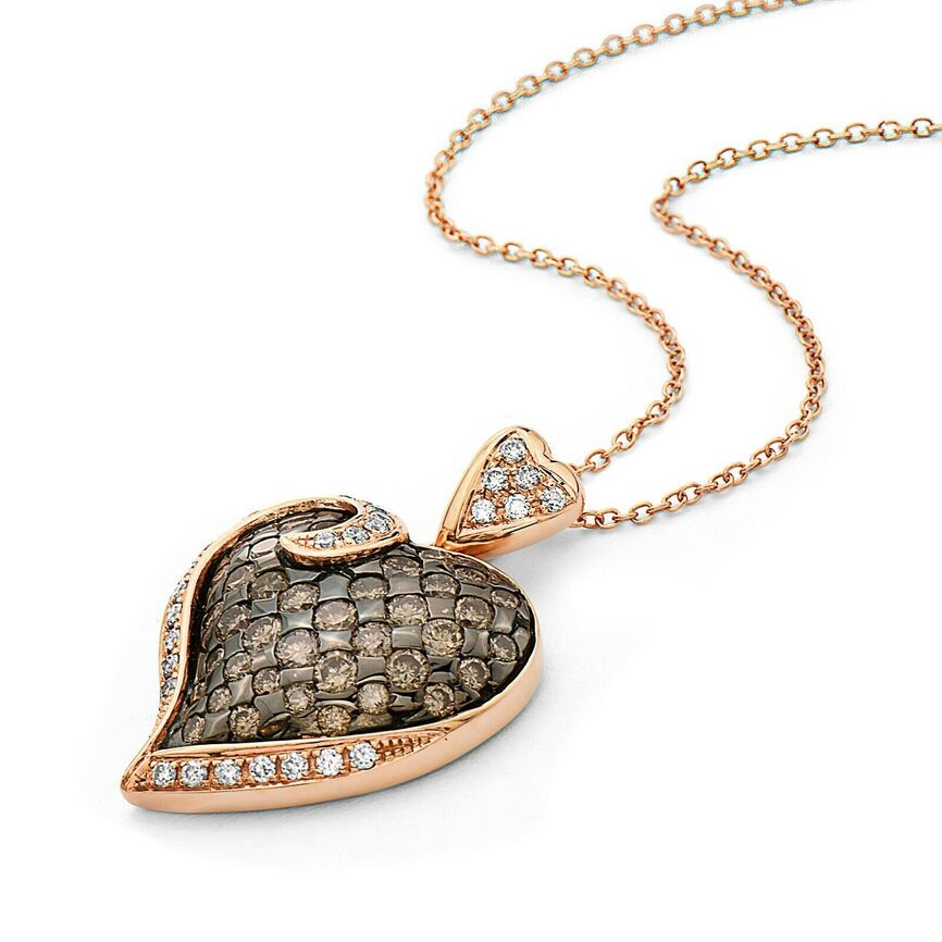 1 1/3 cts Chocolate Diamond Necklace in 14K Rose Gold by Le Vian - BirthStone.com