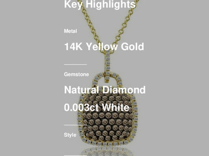 1/2 cts White Diamond Necklace in 14K Yellow Gold by Le Vian