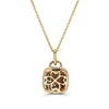LeVian 14K Yellow Gold Round Brown Chocolate Diamonds Cluster Pendant Necklace