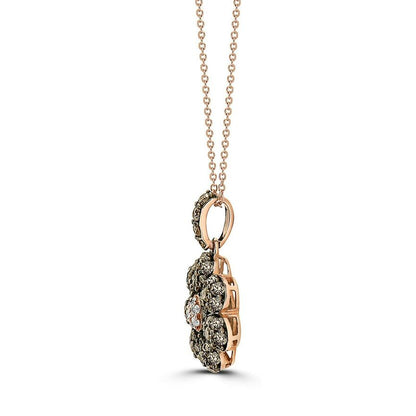 LeVian Diamond Necklace 1 1/2 cts Brown Pendant in 14K Rose Gold - BirthStone.com