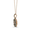 LeVian 14K Rose Gold Round Chocolate Brown Diamond Flower Pendant Necklace