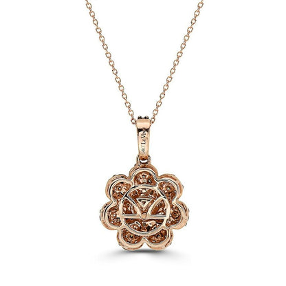 LeVian Diamond Necklace 1 1/2 cts Brown Pendant in 14K Rose Gold - BirthStone.com