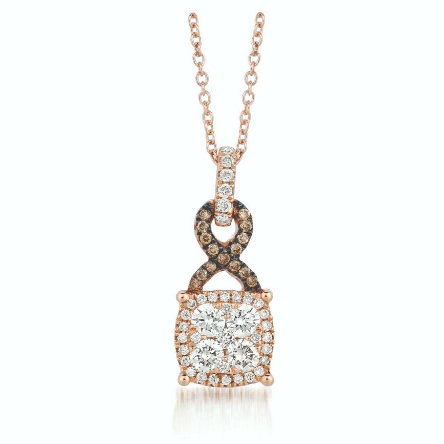 1/2 cts White Diamond Necklace in 14K Rose Gold by Le Vian - BirthStone.com