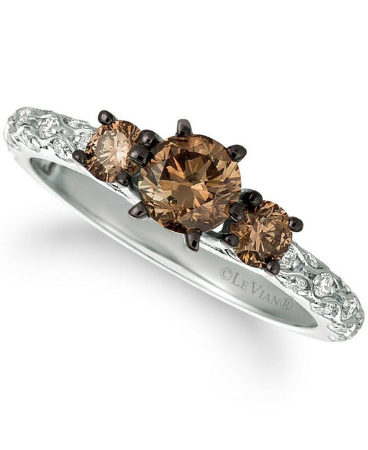 1 1/8 cts Chocolate Diamond Ring in 14K White Gold by Le Vian - BirthStone.com