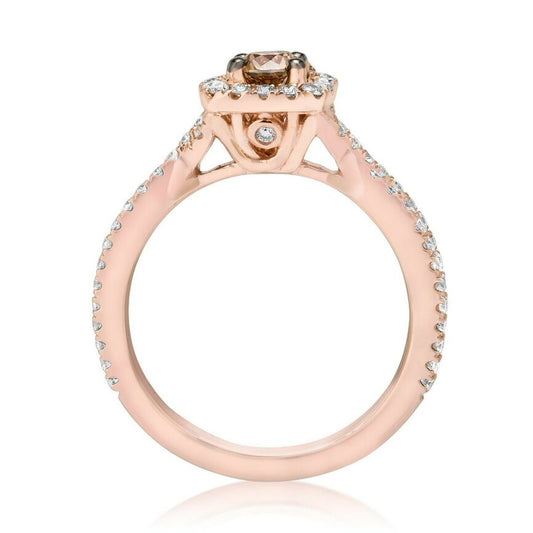 1 1/8 cts Chocolate Diamond Ring in 14K Rose Gold by Le Vian - BirthStone.com