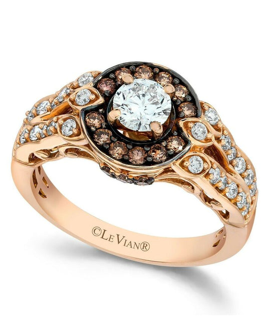 1 1/8 cts White Diamond Ring in 14K Rose Gold by Le Vian - BirthStone.com