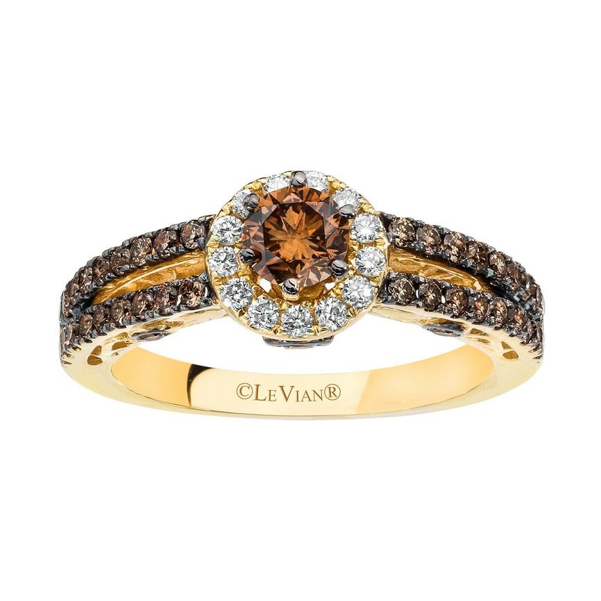 1 1/8 cts Chocolate Diamond Ring in 14K Yellow Gold by Le Vian - BirthStone.com