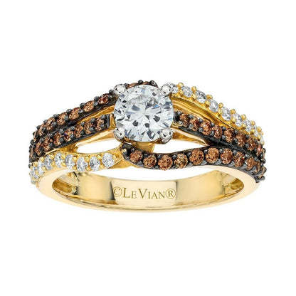 Le Vian Grand Sample Sale Ring featuring Vanilla Diamonds , Chocolate Diamonds set in 14K Two Tone Gold - BirthStone.com