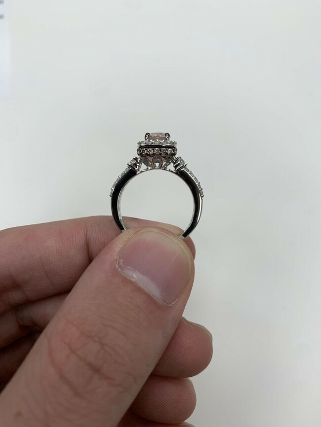 1 1/3 cts Pink Morganite and Diamond Ring in 14K White Gold by Le Vian - BirthStone.com