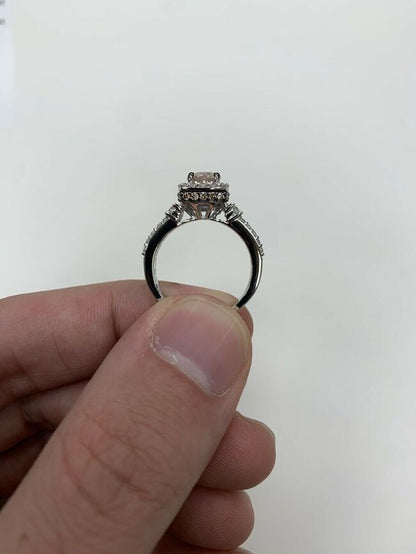 1 1/3 cts Pink Morganite and Diamond Ring in 14K White Gold by Le Vian - BirthStone.com
