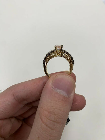 1 5/8 cts Pink Morganite and Diamond Ring in 14K Yellow Gold by Le Vian - BirthStone.com