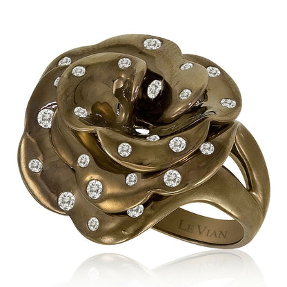 1/2 cts White Diamond Ring in 14K Chocolate Gold by Le Vian - BirthStone.com