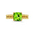 2 cts Green Peridot Ring in Sterling Silver Plated Yellow Gold by Birthstone