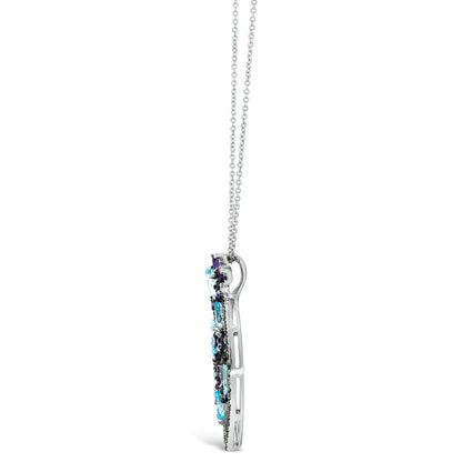 4 1/3 cts Blue Topaz and Diamond Necklace in 14K White Gold by Le Vian - BirthStone.com