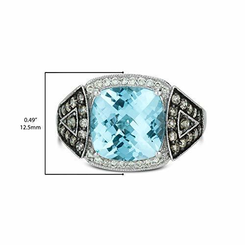 4 2/3 cts Blue Topaz and Diamond Ring in 14K White Gold by Le Vian - BirthStone.com