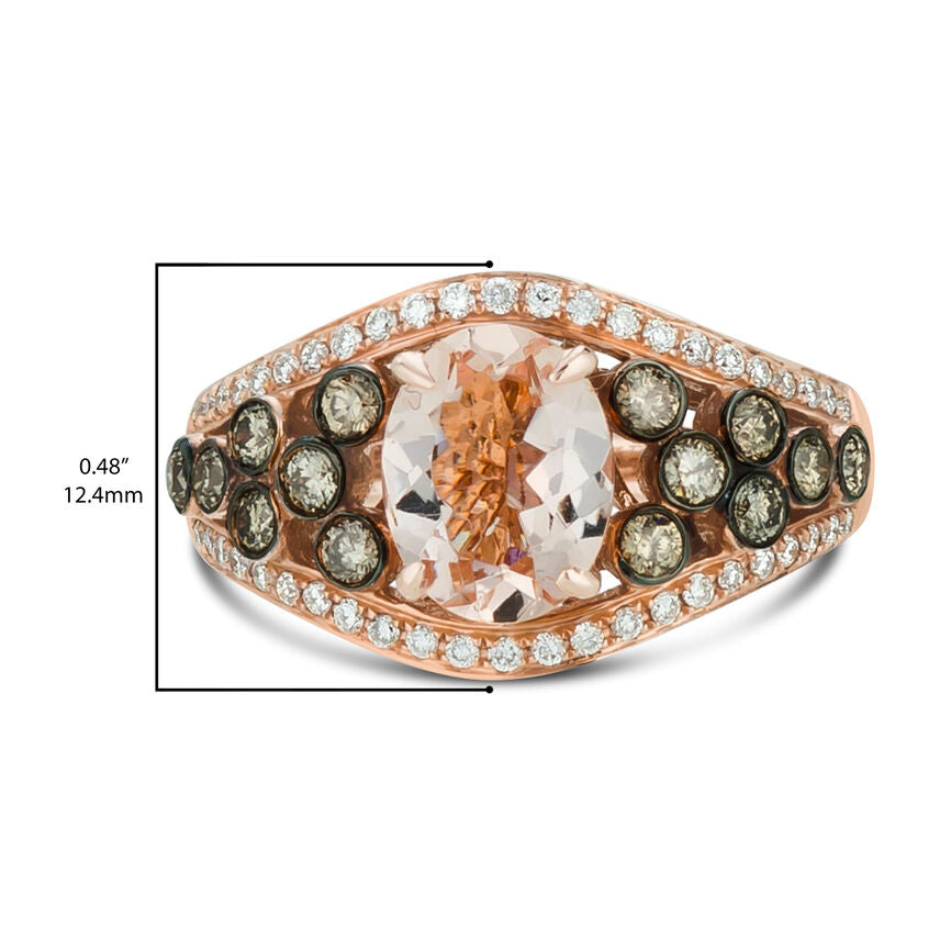 2 cts Pink Morganite and Diamond Ring in 14K Rose Gold by Le Vian - BirthStone.com