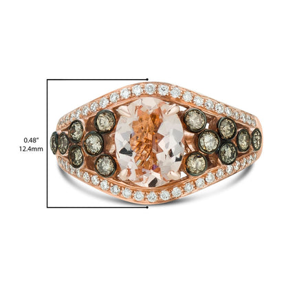 2 cts Pink Morganite and Diamond Ring in 14K Rose Gold by Le Vian - BirthStone.com