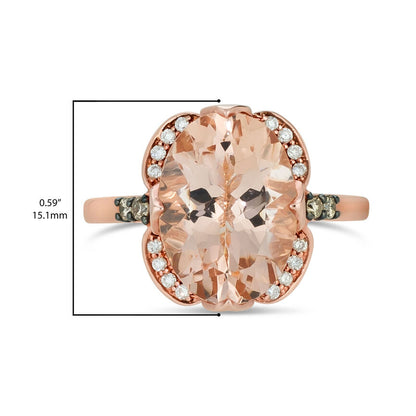 4 1/2 cts Pink Morganite and Diamond Ring in 14K Rose Gold by Le Vian - BirthStone.com