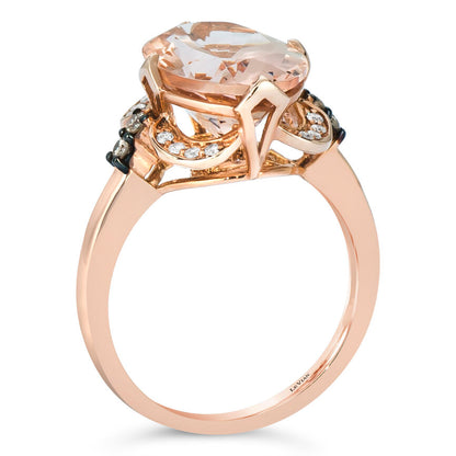 4 1/2 cts Pink Morganite and Diamond Ring in 14K Rose Gold by Le Vian - BirthStone.com