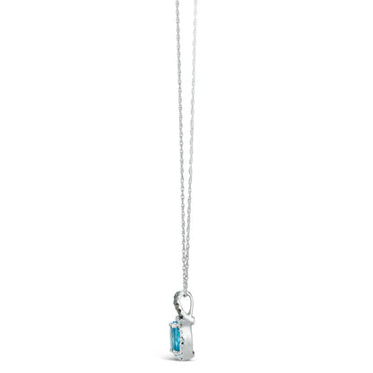 1 3/8 cts Blue Topaz and Diamond Necklace in 14K White Gold by Le Vian - BirthStone.com