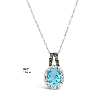 1 3/8 cts Blue Topaz and Diamond Necklace in 14K White Gold by Le Vian - BirthStone.com