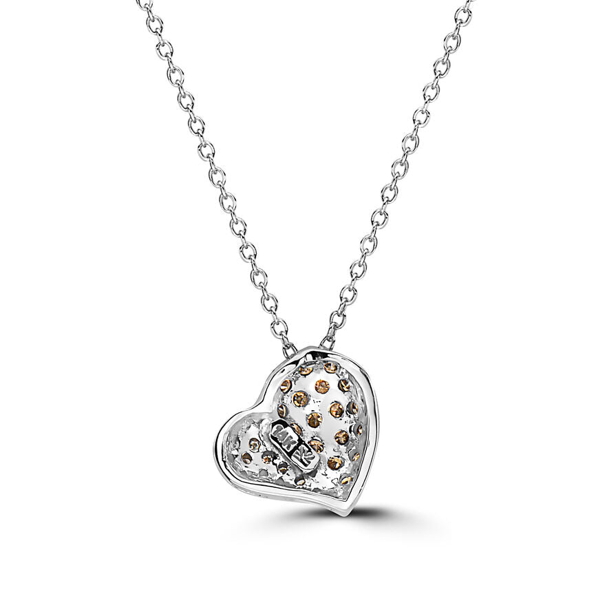 LeVian Necklace Chocolate Diamond in 14K White Gold 1/4 cts - BirthStone.com