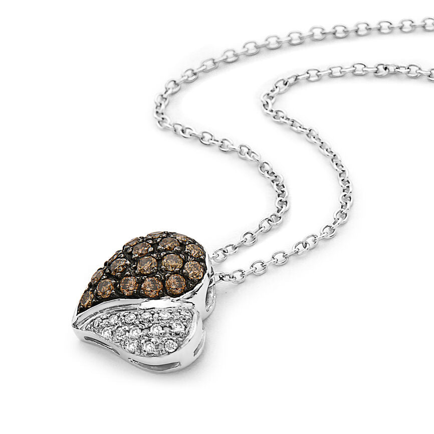 LeVian Necklace Chocolate Diamond in 14K White Gold 1/4 cts - BirthStone.com