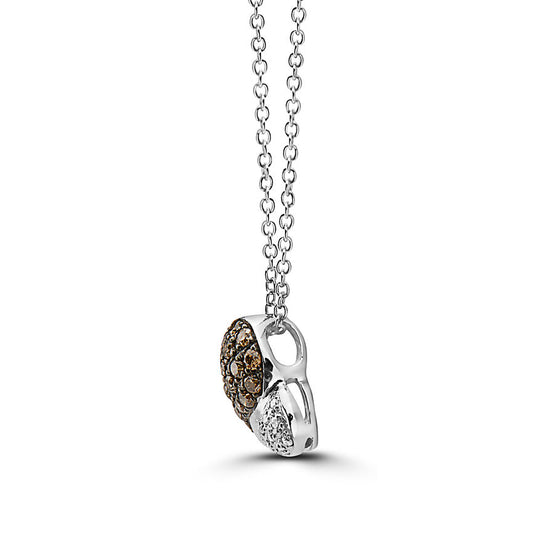 LeVian Necklace Chocolate Diamond in 14K White Gold 1/4 cts - BirthStone.com