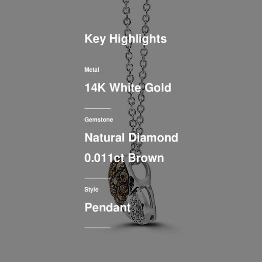 LeVian Necklace Chocolate Diamond in 14K White Gold 1/4 cts