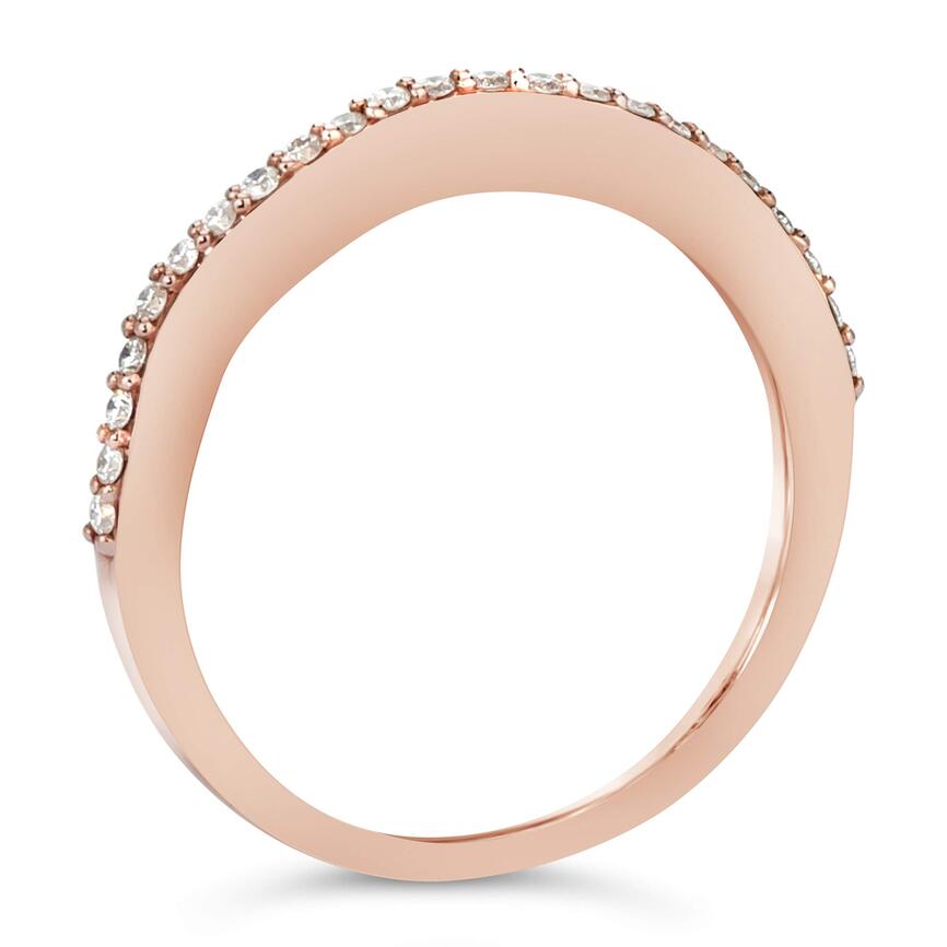 LeVian Ring White Diamond Band in 14K Rose Gold 1/8 cts Size 7