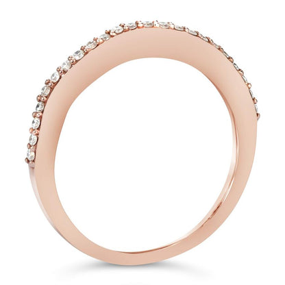 LeVian Ring White Diamond Band in 14K Rose Gold 1/8 cts Size 7