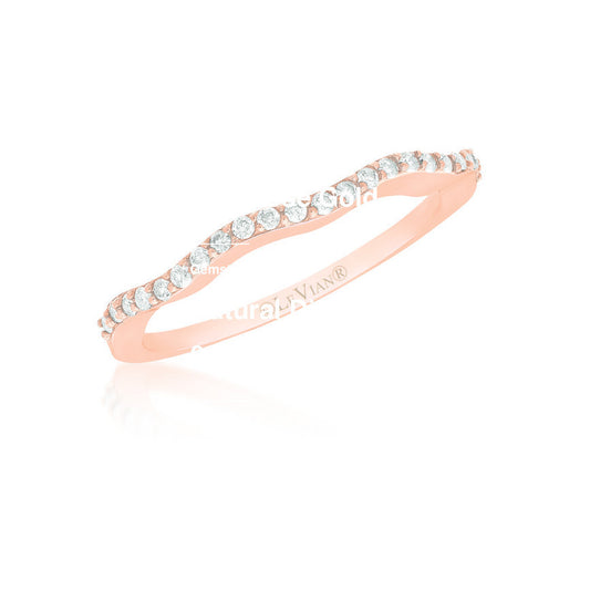 LeVian Ring White Diamond Band in 14K Rose Gold 1/8 cts Size 7