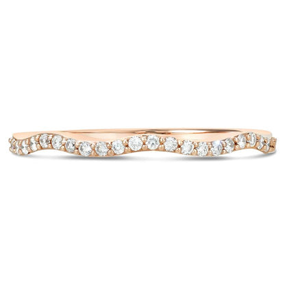 LeVian Ring White Diamond Band in 14K Rose Gold 1/8 cts Size 7