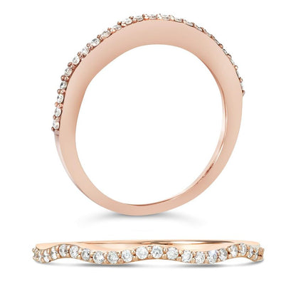 LeVian Ring White Diamond Band in 14K Rose Gold 1/8 cts Size 7